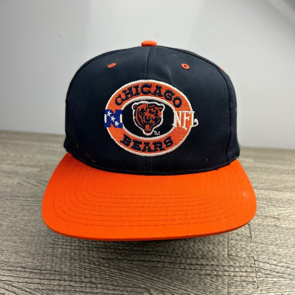 Vintage 90s Chicago Bears Hat Cap Snap Back Adjustable Blue NFL Football Adult